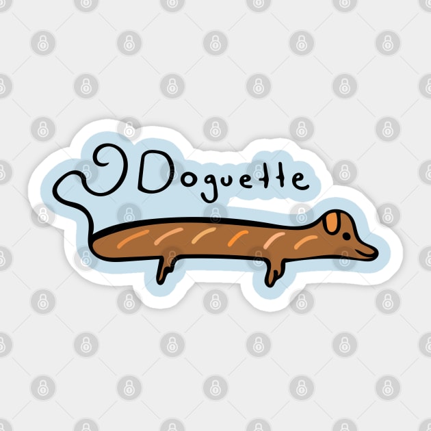 Doguette (Dog + Baguette) Sticker by Davey's Designs
